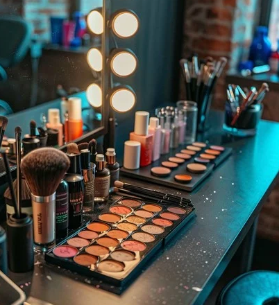 makeup on counter