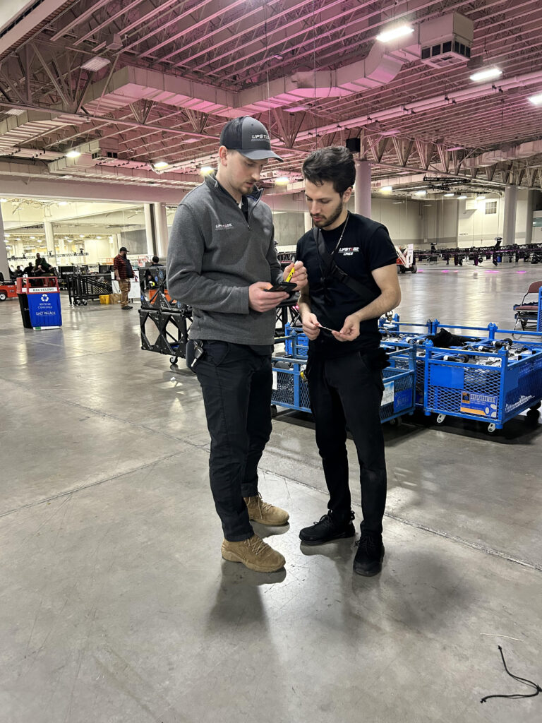 upstage employees talking